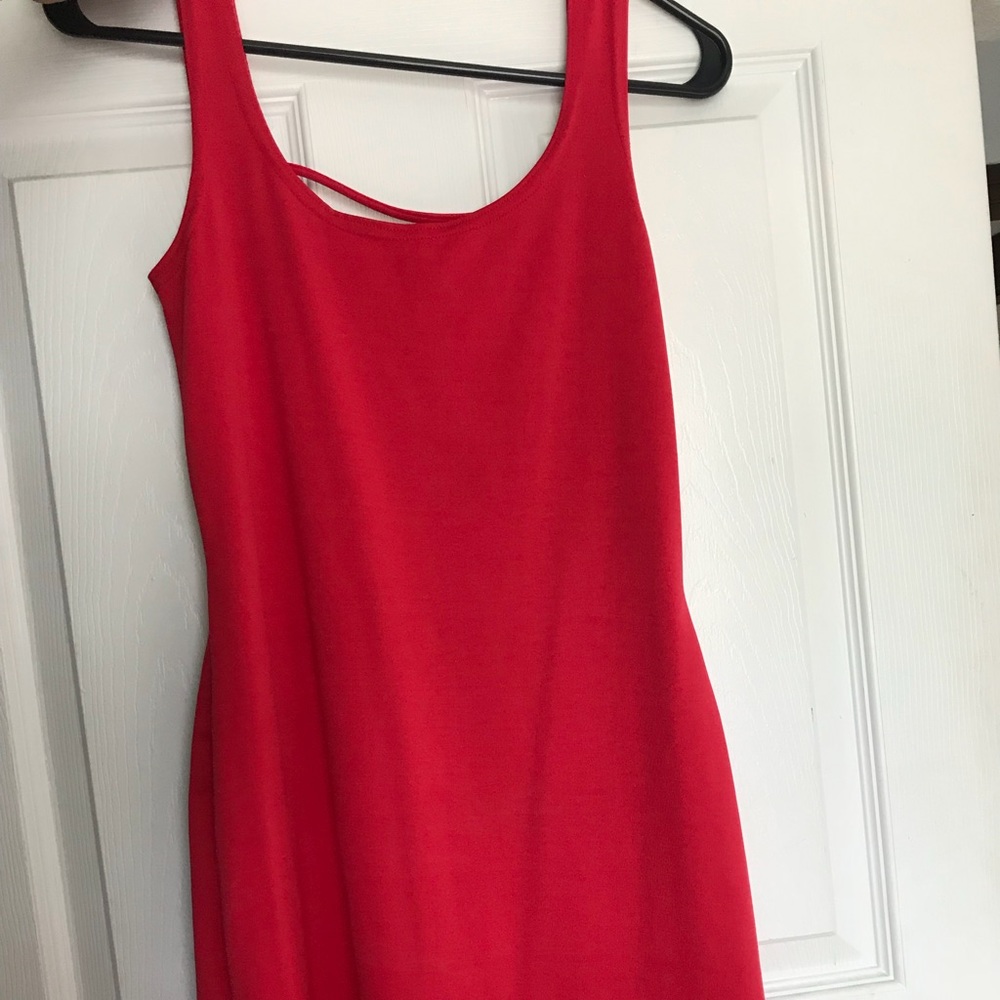 Fiery Red Body Con Mini Dress!